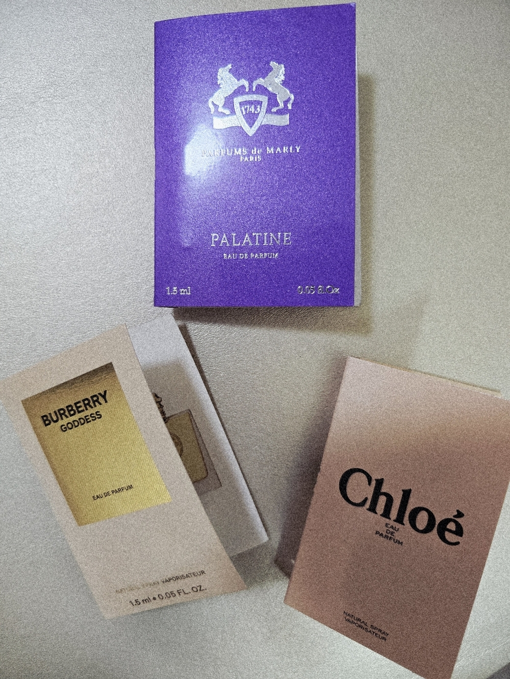 Designers Sample Parfums De Marly PALANTINE Burberry Goddess Chloé New